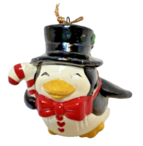 Vintage 1985 Morgan Union Wadding Company Tux Penguin Christmas Ornament 2.5&quot; - £5.87 GBP
