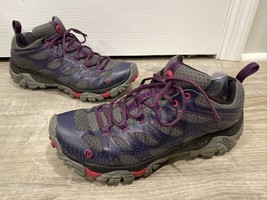 Merrell Moab Edge Womens Hiking Shoes Vibram Soles Plumb Plumeria Size 10 - £27.57 GBP