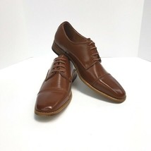 Amali Men&#39;s Tan Oxford Dress Shoes Smooth Cap Toe Braided Design Sizes 8... - £45.03 GBP