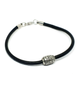 Viking Norse Pewter Rune Bracelet God&#39;s Protection Bead Real Leather Mad... - £15.00 GBP