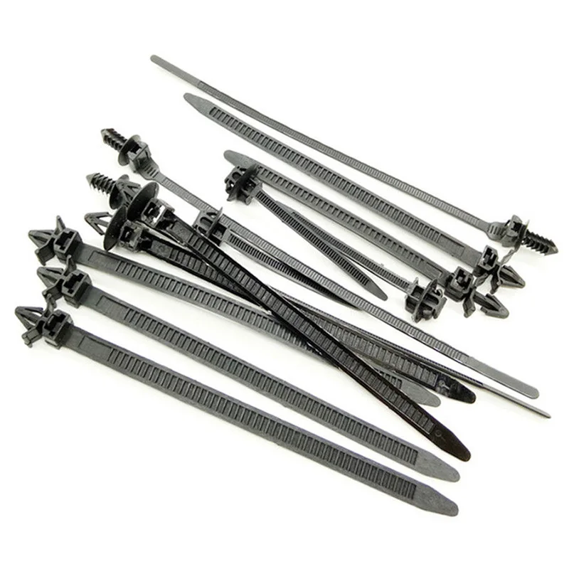 Band Cable Tie Clip 100pcs High-Quality Nylon Bundled Line Fastener Zip Kit - £18.52 GBP