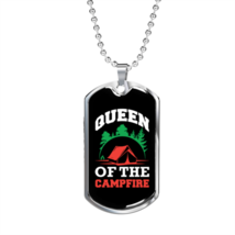 Camper Necklace Queen of The Campfire Red Tent Necklace Stainless Steel or 18k  - £37.23 GBP+