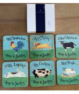Pimpernel Coasters Set 6 French Country Farm Animals Dans Le Jardin Juli... - $19.48