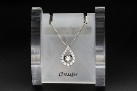 Crossfor Dancing Stone Twinkle Tear 925 Sterling Silver Necklace NYP-529 - £87.92 GBP