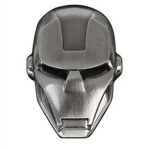 Iron Man Head Pewter Lapel Pin Silver - £9.57 GBP