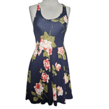 Navy Floral Mini Dress Size XS - £19.71 GBP