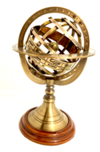 Nautical 9&quot; Brass Armillary Sphere Globe Antique Home &amp; Office Décor Gift Item. - £59.28 GBP