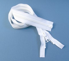 Zipper, 24&quot; Inch, YKK, Vislon, White, #10, Separating, Double Metal Tab ... - $180.28 MXN