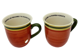 Pair of 2 Tawinbi Small Coffee Tea Cups Scandinavian Design 3 In Tall - $15.76