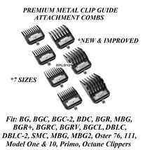 ANDIS Metal Clip DETACHABLE BLADE ATTACHMENT COMB SET*Fit Excel,MBG2,BGR... - $34.99