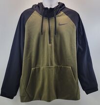 QQ) Nike Men's Dri-Fit Green Black Quarter Zip Hooded Pullover Hoodie Sw... - $19.79