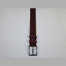 Men Genuine Basket weave Suede Soft Leather Belt PIERO ROSSI Turkey #1002 Wine image 2