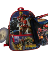 Avengers Infinity War 16&quot; Backpack Lunch Bag Water Bottle 5 Piece Set - $430.99 MXN