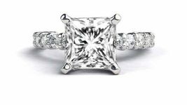 0.90 Ct Princess Cut Diamond Wedding Engagement Ring 14k White Gold Finish 925 - £72.36 GBP