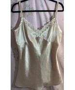 George Ecru Nylon Satin Finish Camisole Lace Accents Size LG 12-14 - $9.50