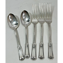 5 Stratford Silver Plate Sectional Fork Teaspoon Flower Basket Vintage A... - $17.95