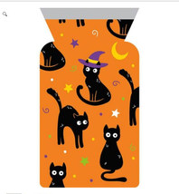 Halloween Cat Trick or Treat 12 ct Cello Zipper Bags Orange Black - £4.06 GBP