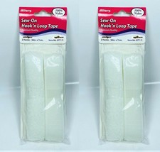 LOT OF 2 Allary Sew-On Hook and Loop Tape 2 Hanks 36" x 7/8" WHITE - £6.27 GBP