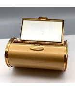 RARE MCM Bolster Powder Compact, Elegant Brushed Gold Tone Glam with Mir... - £120.69 GBP