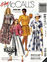 Misses' TWO-PIECE Dresses 1992 Mc Call's Pattern 5811 Sizes 10-12-14 Uncut - $12.00