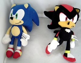Sonic and Sonic the Hedgehog Shadow 8&quot; Plush Stuffed  SEGA Licensed Toy Factory - £23.50 GBP