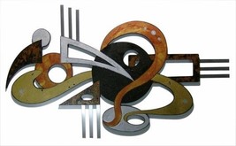 Stylish Textured Abstract Wood Wall Sculpture with Metal Handmade by A.T... - £277.36 GBP