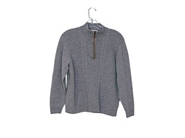 Turnbury Gray Extra Fine Merino Wool Sweater 1/4 Zip Mock Neck Womens Si... - £30.81 GBP