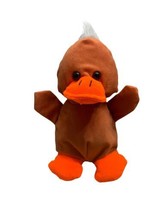 Walmart Brown Orange Duck Plush 8&quot; Stuffed Animal Toy - £10.99 GBP
