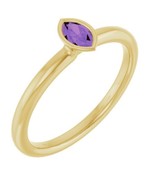 14K Yellow Gold Natural Amethyst Stackable Ring - $546.00