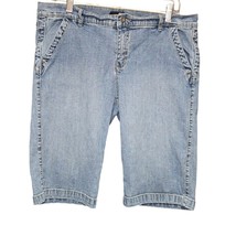 Ratio Liz Claiborne Womens 14 Bermuda Shorts Blue Denim Stretch - $10.05