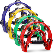 4 Pack 10 Double Row Tambourine, Half Moon Musical Tambourine 20 Metal J... - $34.58