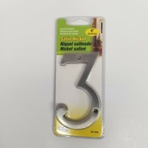 HY-KO Satin Nickel #3 House Number, 4&quot; Size, New - £9.09 GBP