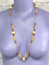 Rope Tie Leather Beaded Women&#39;s Boho Hippie Retro Necklace - £13.37 GBP