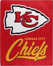 NFL Kansas City Chiefs Royal Plush Raschel Throw Blanket Signature Design 50x60 - £31.38 GBP