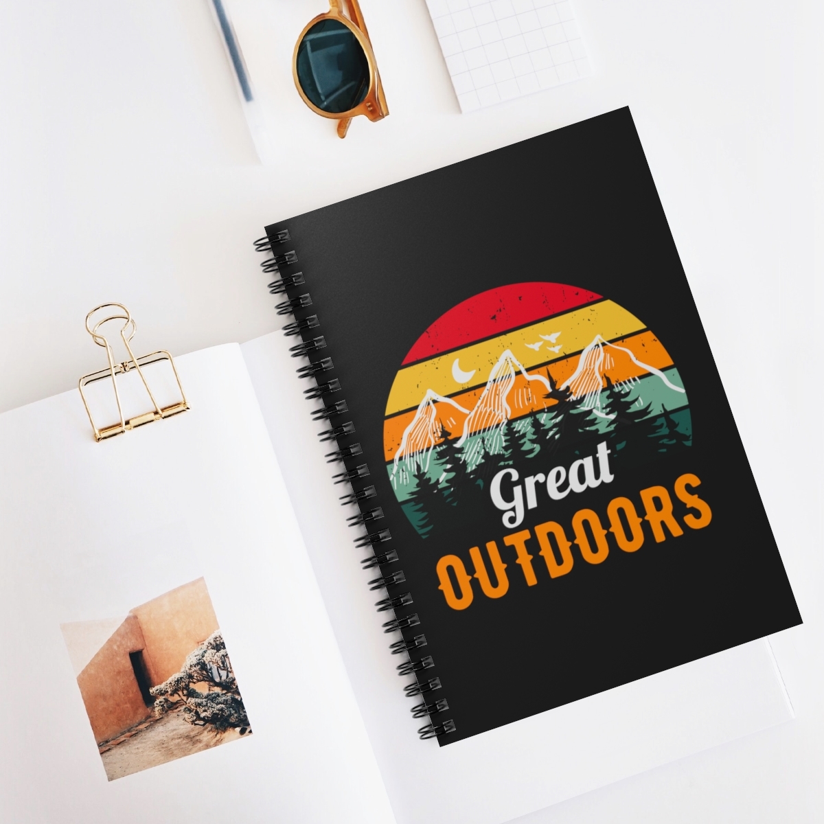 Retro Great Outdoors Spiral Notebook - Ruled Line - 6x8 inches - 118 Pages - $18.54