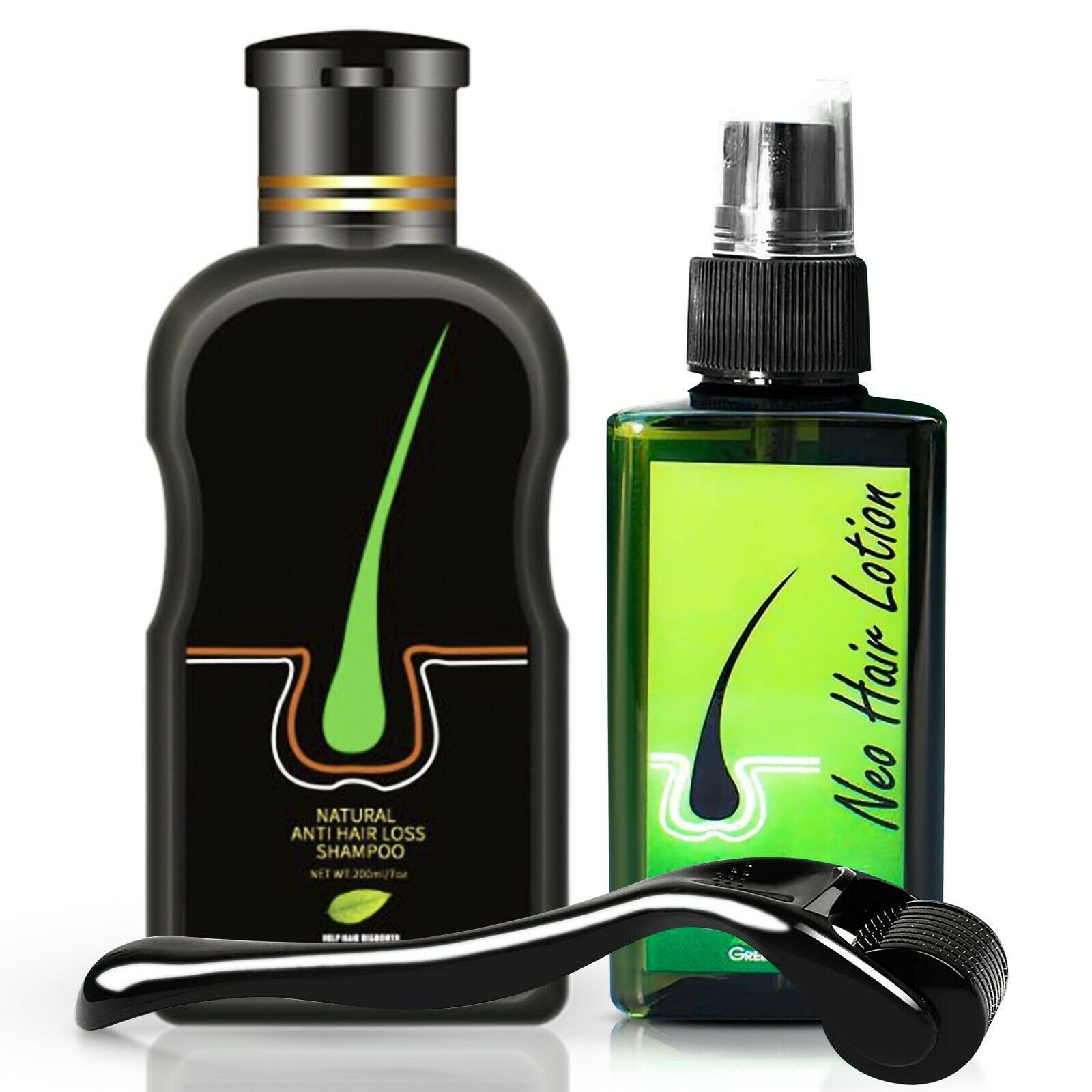 Neo Hair Lotion + Anti Hair Loss Shampoo + Derma Roller Complete Set Neo Lotion - £54.92 GBP