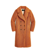 J.Crew Sz M Double Breasted Teddy Sherpa Coat Adobe Clay Topcoat $268! NEW! - $113.84