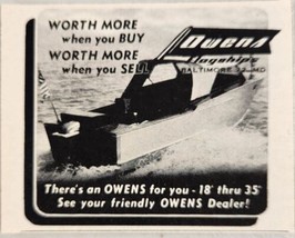 1955 Print Ad Owens Flagship Cruiser Boats Baltimore,Maryland - £5.68 GBP