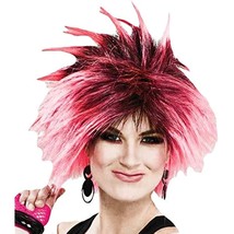 80&#39;s To The Maxx -  Bubble Gum Punk Costume Wig - Black/Pink - One Size - £11.94 GBP
