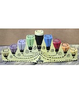 Vintage Colorful Ceramic Menorah Hanukkah Chanukkah Judaism Judaica - $18.81