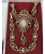 Vintage 1970&#39;s Sarah Conventry Contessa Faux Fire Opal Bracelet Brooch C... - €122,81 EUR