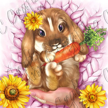 Baby Bunny With Carrot Clip Art - £1.98 GBP