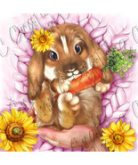 Baby Bunny With Carrot Clip Art - €2,17 EUR