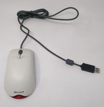 Vintage White Microsoft Wheel Mouse Optical USB Mouse X802382 Tested - $12.86