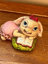 Vintage Norleans Cute Bunny Rabbit Reading A Book Ceramic Figurine – 3 inches hi - £7.42 GBP