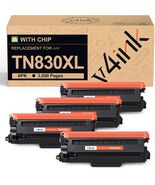 4PK TN830 XL Toner CartridgeFor Brother TN830XL DCP-L2640DW HL-L2405W L2... - $60.61 CAD
