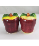 Vintage 1960s Glossy Delicious Red Apples 3.25&quot; Salt &amp; Pepper Shakers - $19.50 CAD