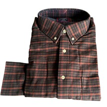 Untuckit Flannel Martino Shirt Black Red Plaid Size Large New with Tags - $34.65