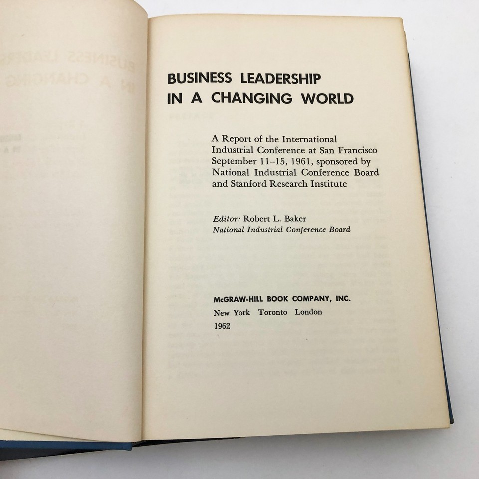 Business Leadership in a Changing World R L Baker HBDC 1962 Item image 6