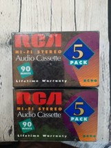 Lot 10 RCA Hi-Fi Normal Bias Blank Audio Cassette Tapes 90 mins Factory Sealed  - £16.34 GBP